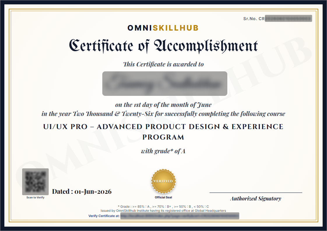 Omniskill Recognized Certificate