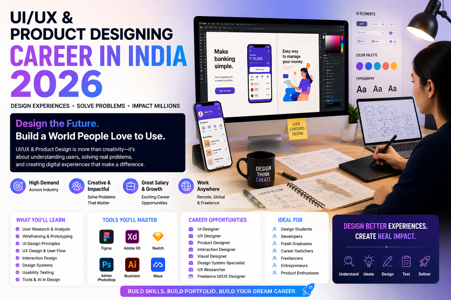 UI/UX Design & Product Design Career in India 2026: Salary, Opportunities & Future Scope