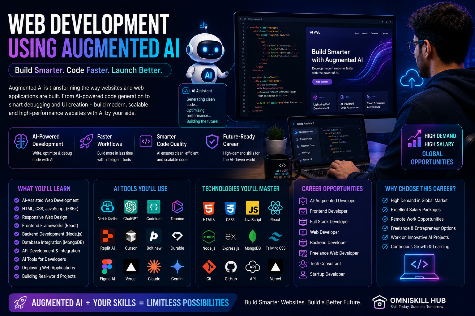 AI-Augmented Full Stack Web Development Career in India 2026: Salary, Opportunities & Future Scope