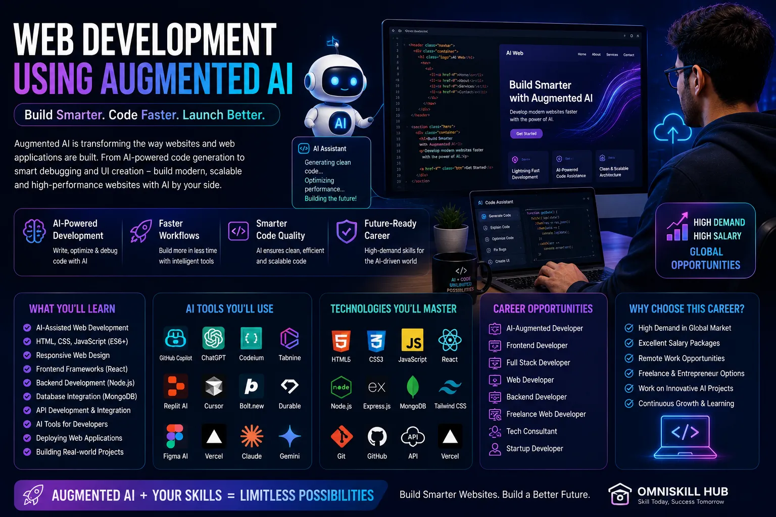 AI-Augmented Full Stack Web Development Career in India 2026: Salary, Opportunities & Future Scope